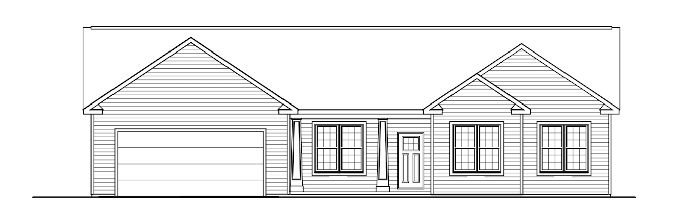 A layout rendering of our latest custom home build in upstate new york, The Calemad